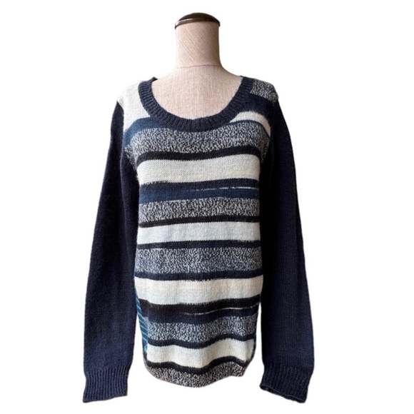 Prana Seffi Acrylic Wool Multicolor Striped Sweater Large NWT - Picture 2 of 8